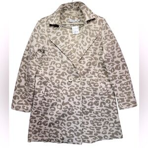 Leopard Animal Print Double Breasted Coat Tan Brown Mobwife Patrizia Luca Large